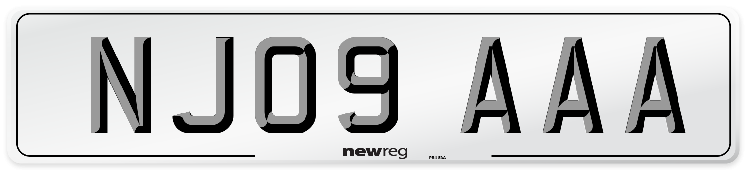 NJ09 AAA Number Plate from New Reg